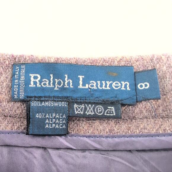 Vintage Ralph Lauren Pencil Skirt Women's 8 Lamb's Wool Alpaca Blend Mauve - Picture 3 of 8